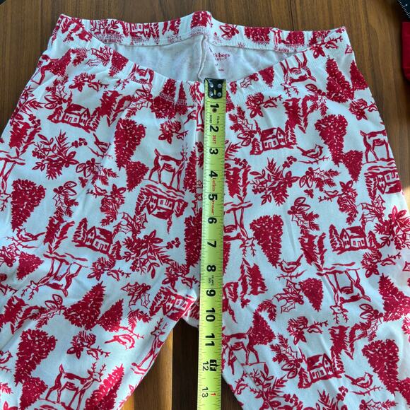 Burt's Bee Family Christmas PJ Set 2 Piece Set Red White Women's Size Medium - Picture 5 of 11